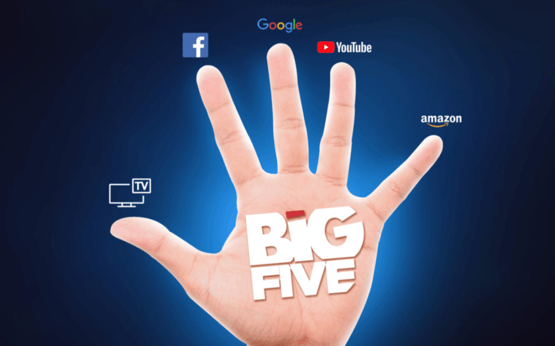 L’événement BIG FIVE :  Le 1er Pack Publicitaire TV + Web + Vidéo tout compris qui combine les 5 Piliers de l’efficacité publicitaire d’aujourd’hui