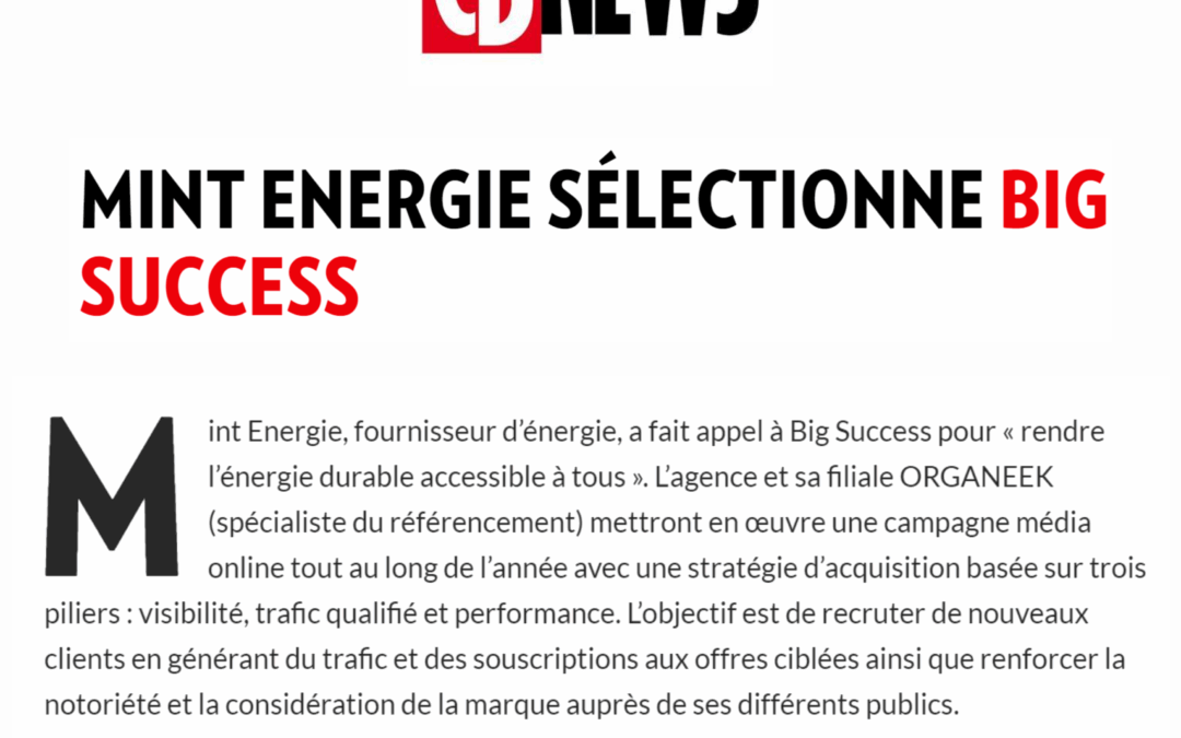 MINT ENERGIE et BIG SUCCESS repris par la presse
